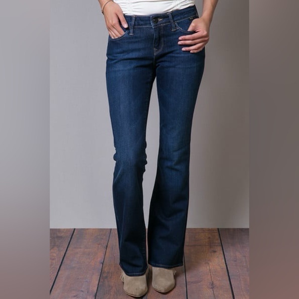 Mavi Gold Ashley Mid Rise Boot Cut Jeans - Dark Wash, 31 Waist 32 Length